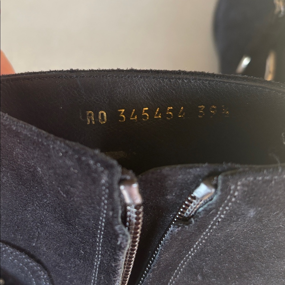 Saint Laurent Black Suede Wyatt Boots 39.5 - Picture 6 of 8